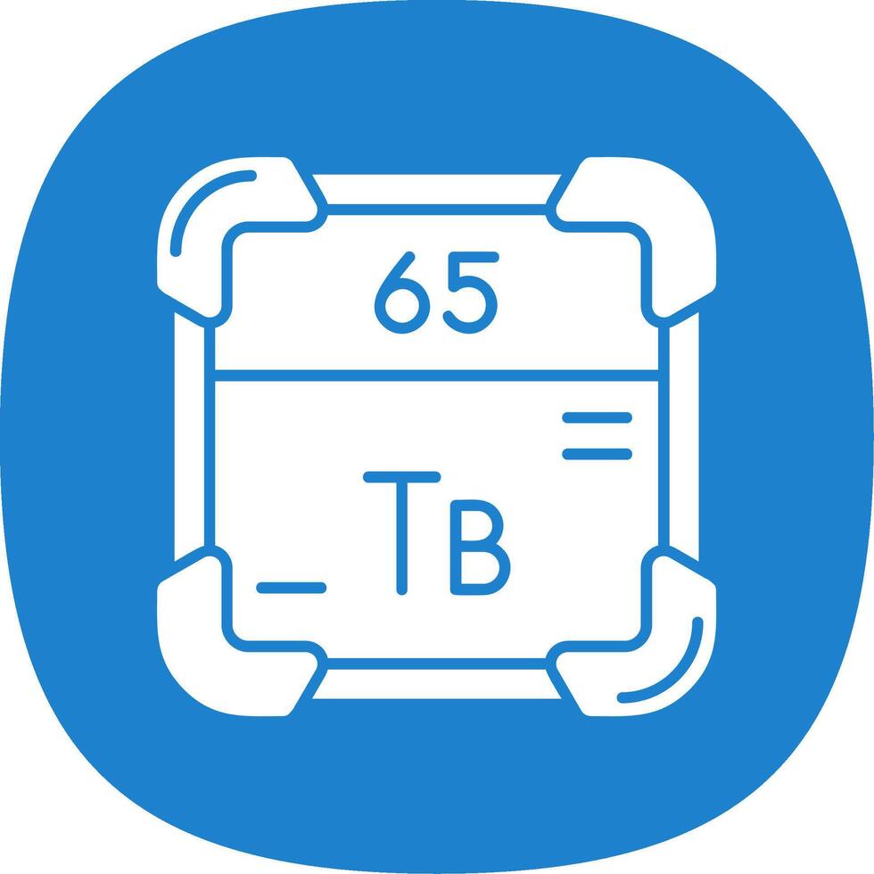 Terbium Glyph Curve Icon vector