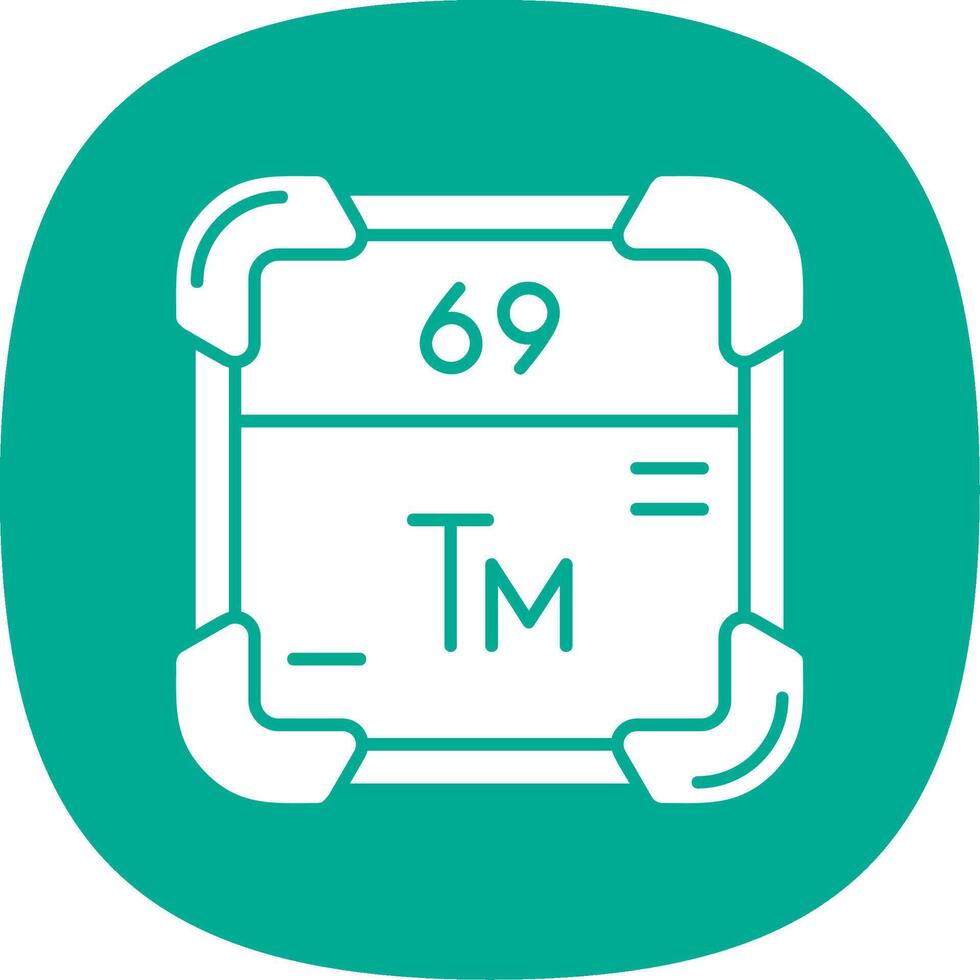 Thulium Glyph Curve Icon vector