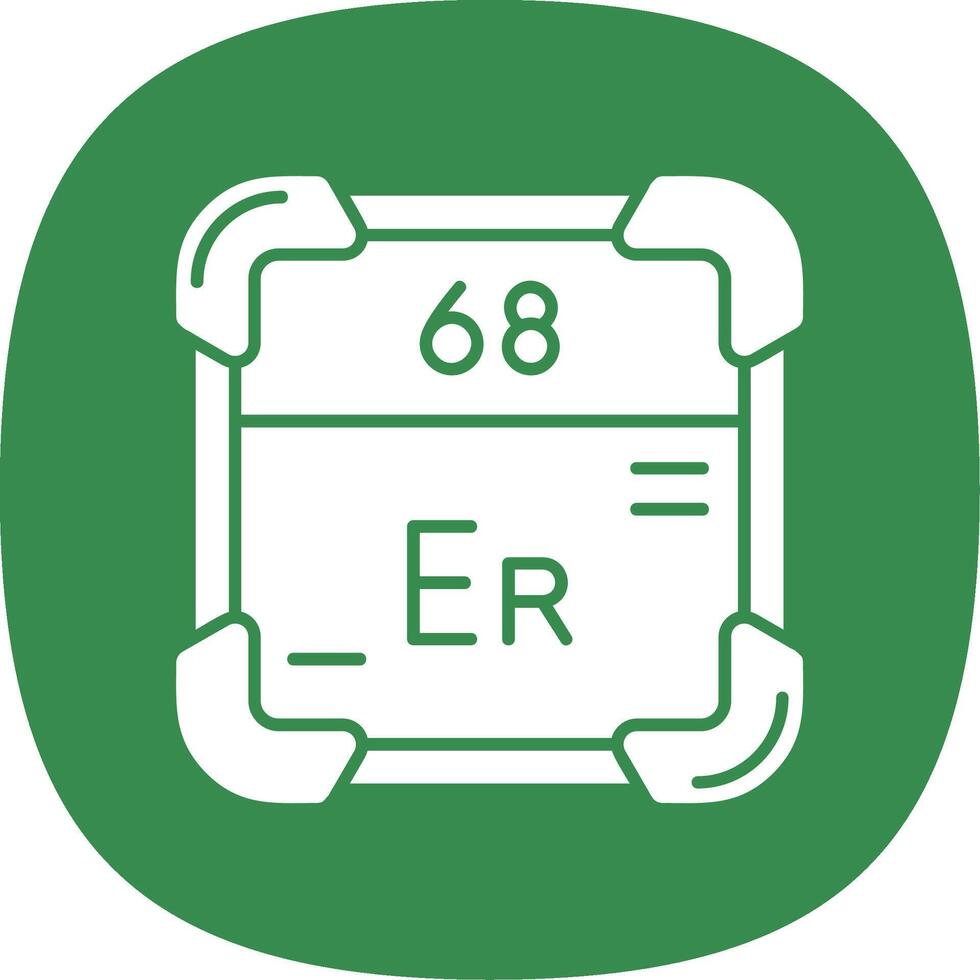 Erbium Glyph Curve Icon vector