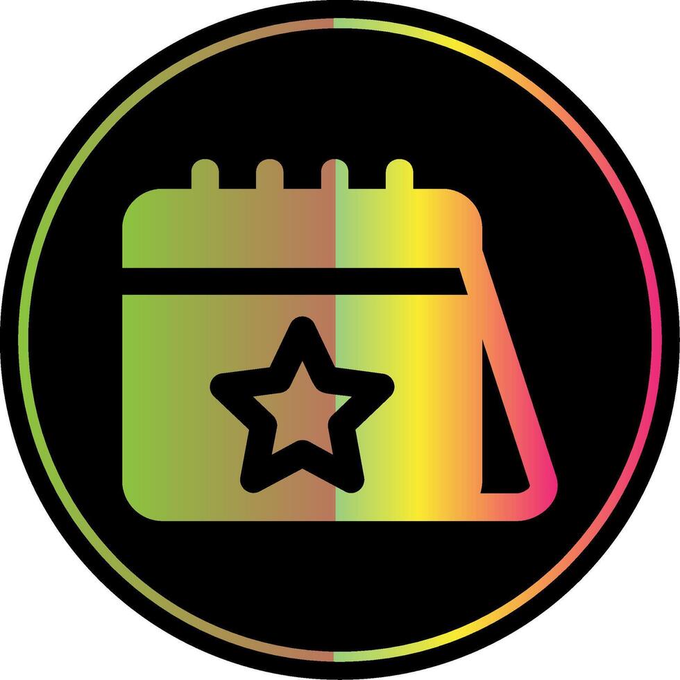 Calender Glyph Due Color Icon vector
