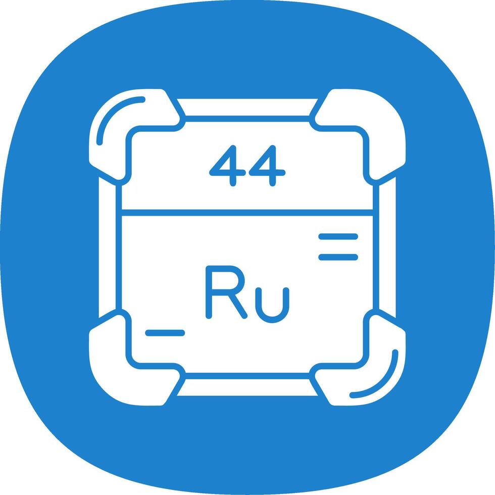 Ruthenium Glyph Curve Icon vector