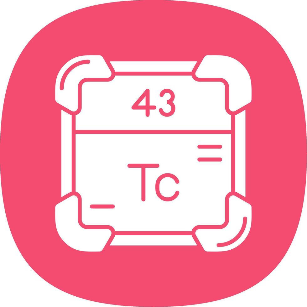 Technetium Glyph Curve Icon vector