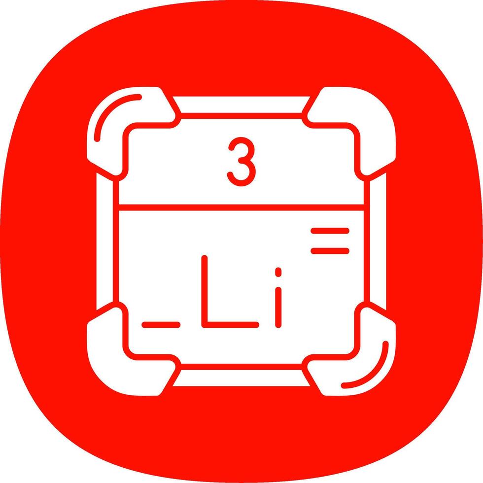 Lithium Glyph Curve Icon vector