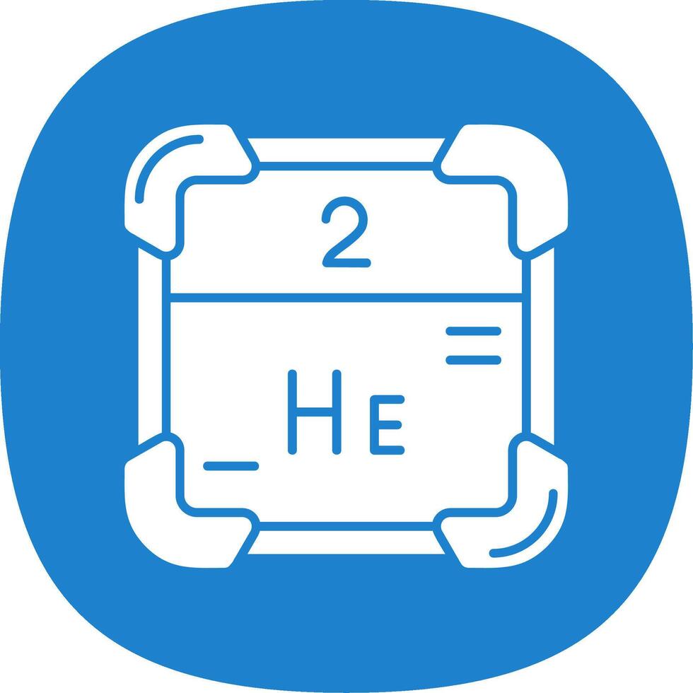 Helium Glyph Curve Icon vector
