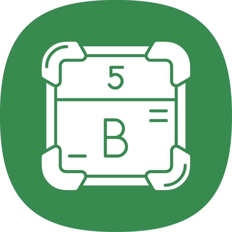 Boron Glyph Curve Icon vector
