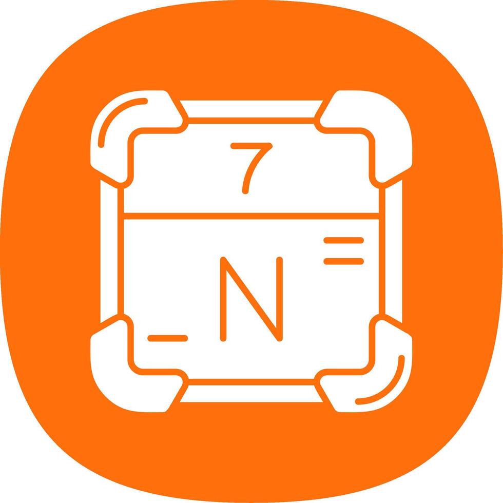 Nitrogen Glyph Curve Icon vector