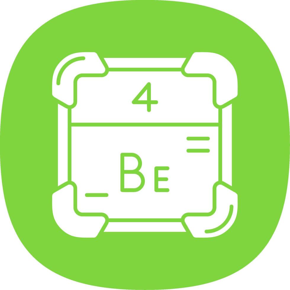 Beryllium Glyph Curve Icon vector