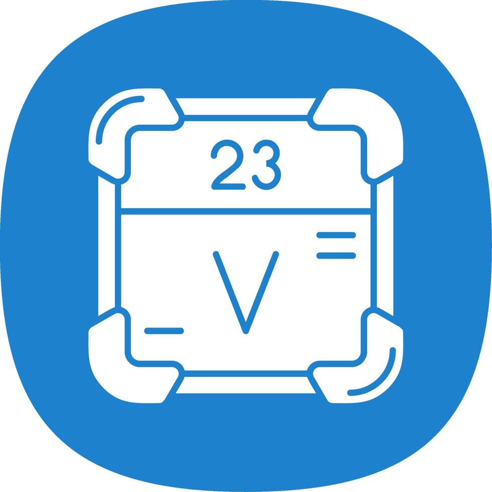 Vanadium Glyph Curve Icon vector