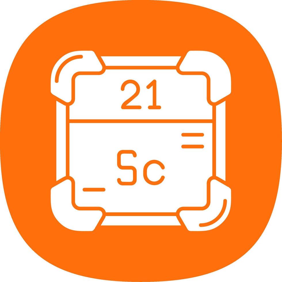 Scandium Glyph Curve Icon vector