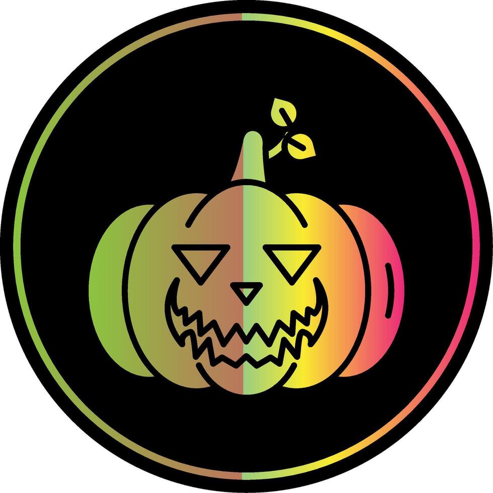 Pumpkin Glyph Due Color Icon vector