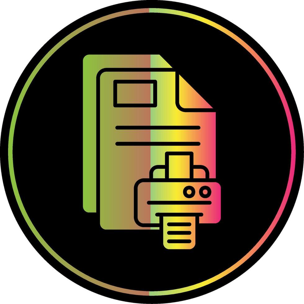 Print Glyph Due Color Icon vector