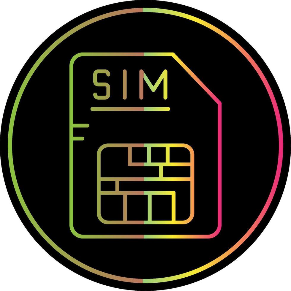 sim línea degradado debido color icono vector