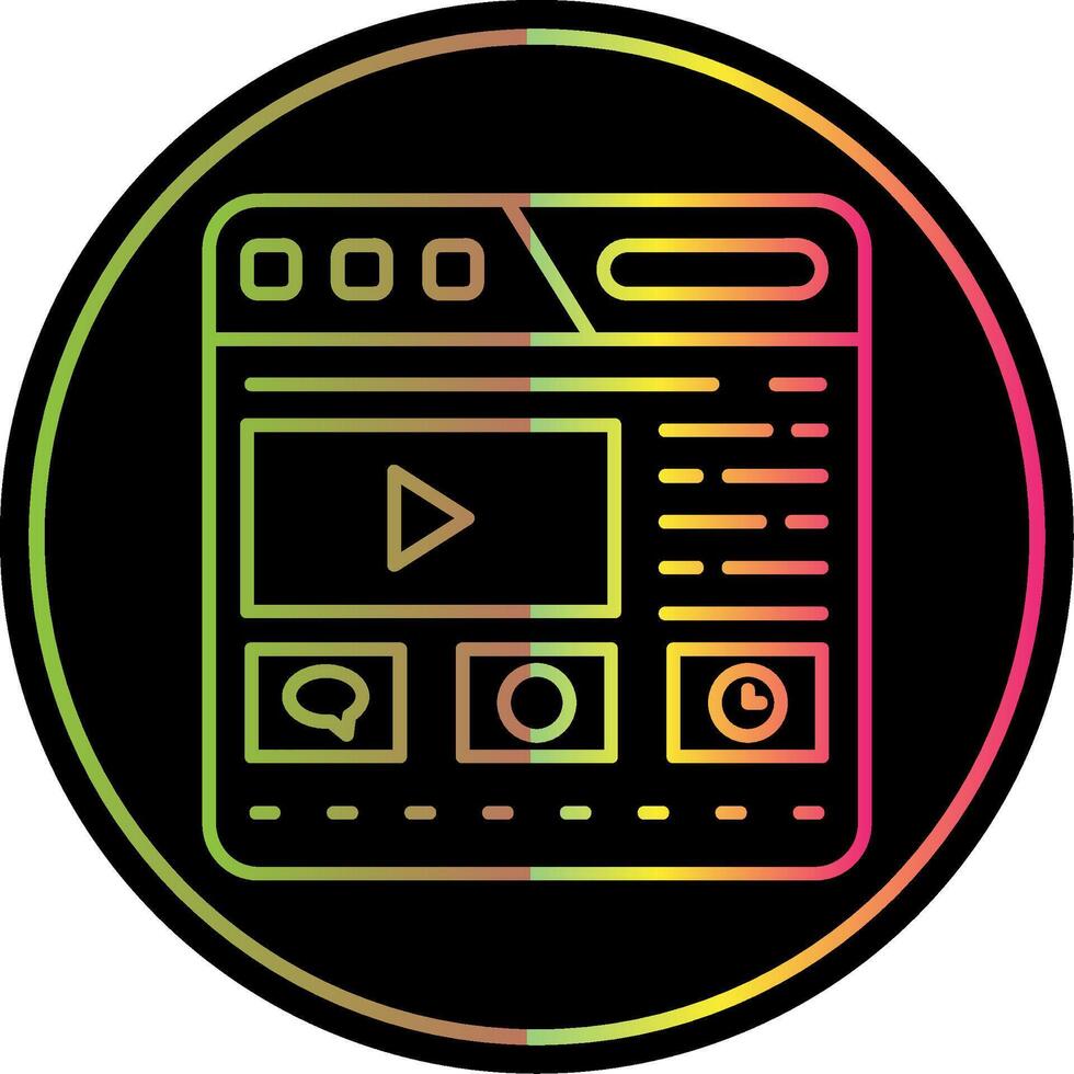 Website Line Gradient Due Color Icon vector