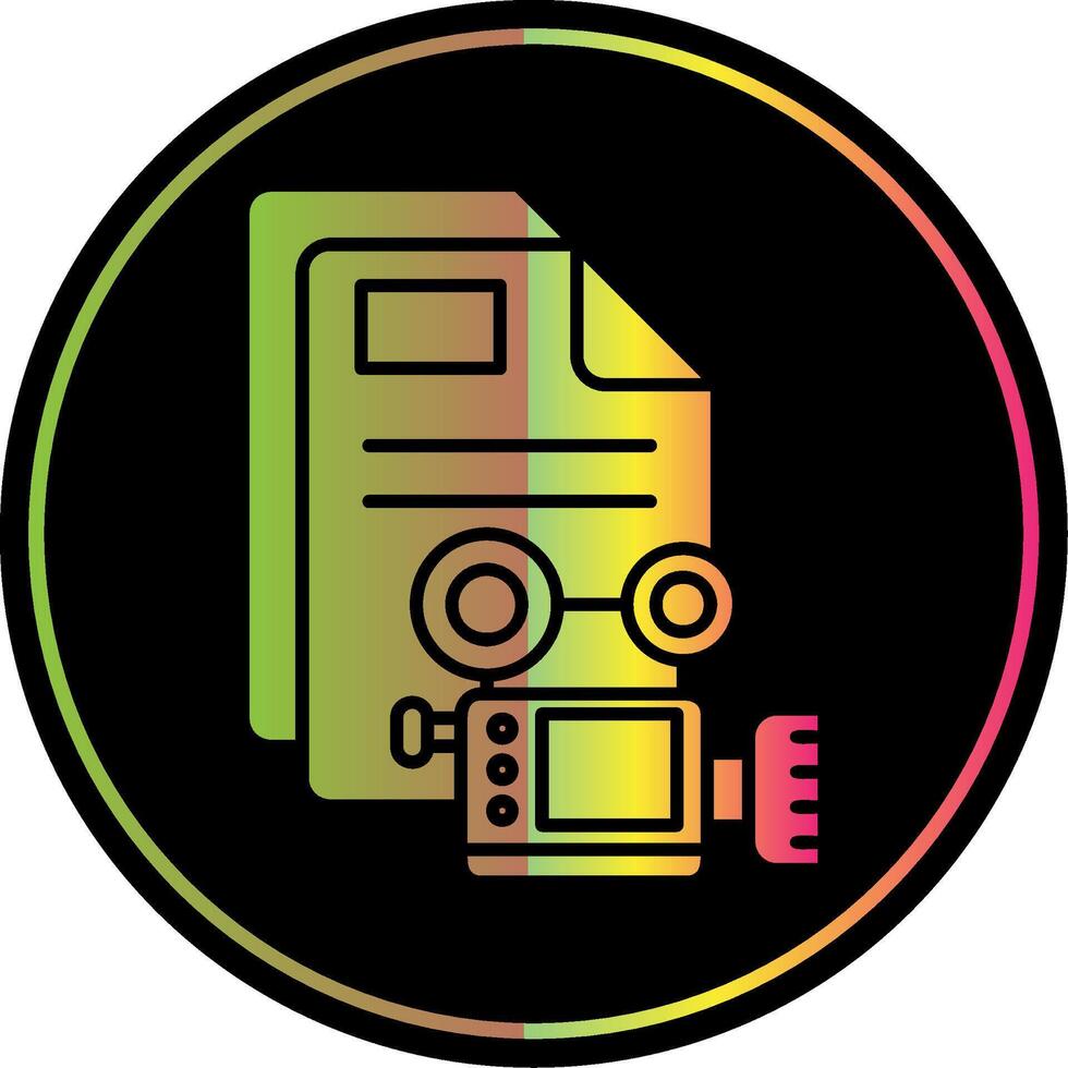 Video Glyph Due Color Icon vector