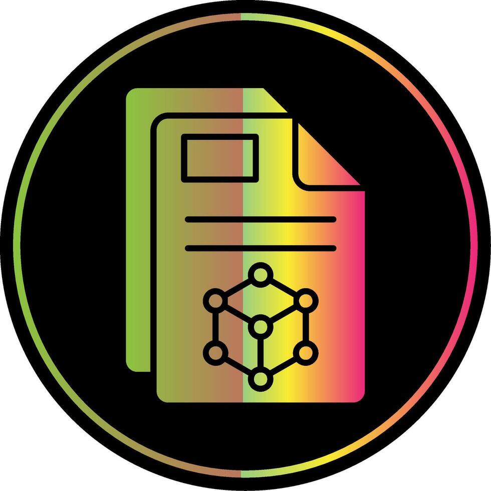 3d Glyph Due Color Icon vector