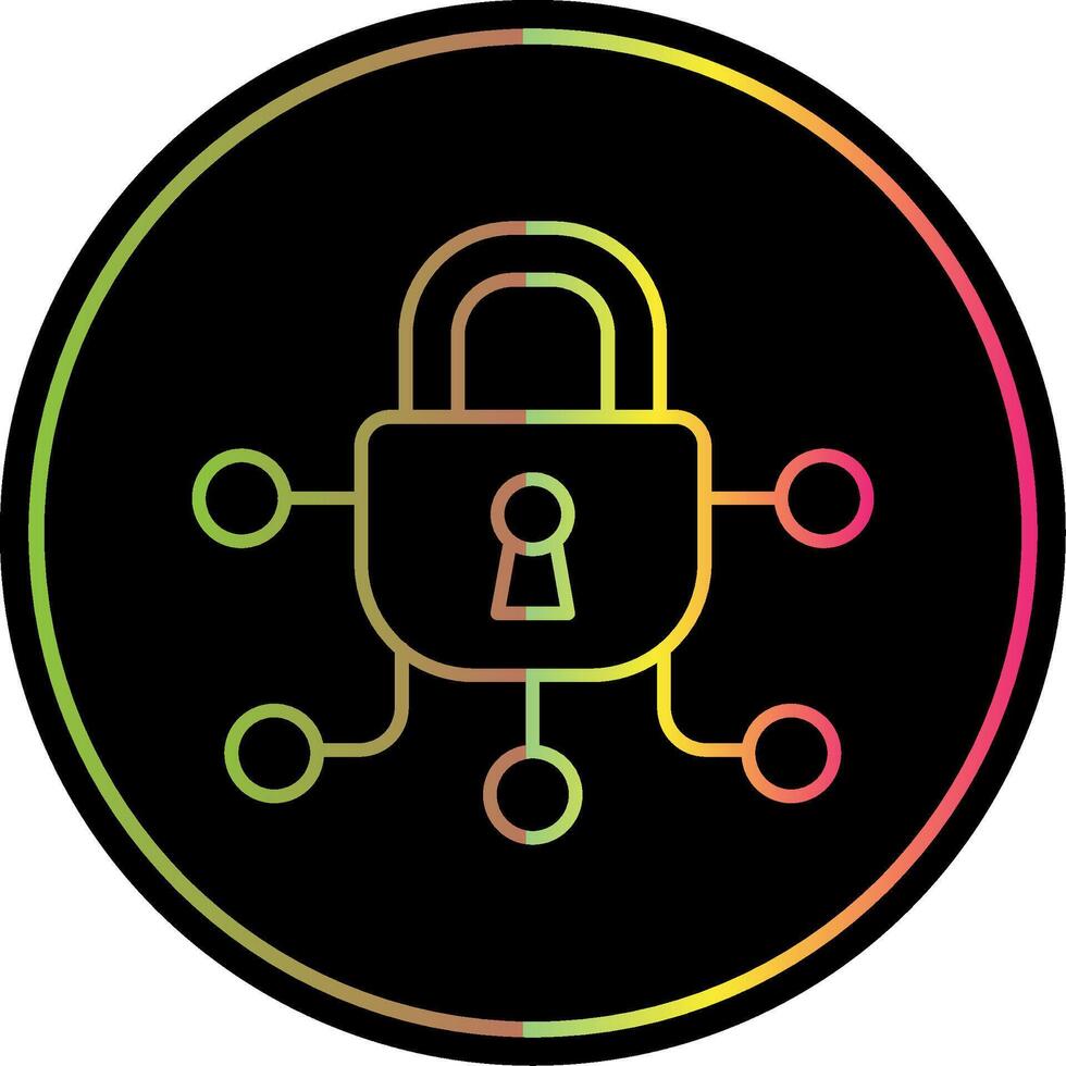 Safe Line Gradient Due Color Icon vector