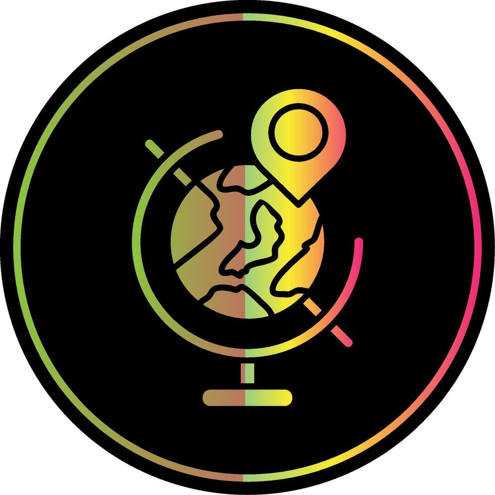 Globe Glyph Due Color Icon vector