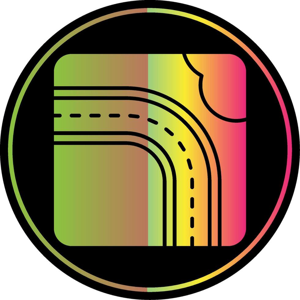 Highway Glyph Due Color Icon vector