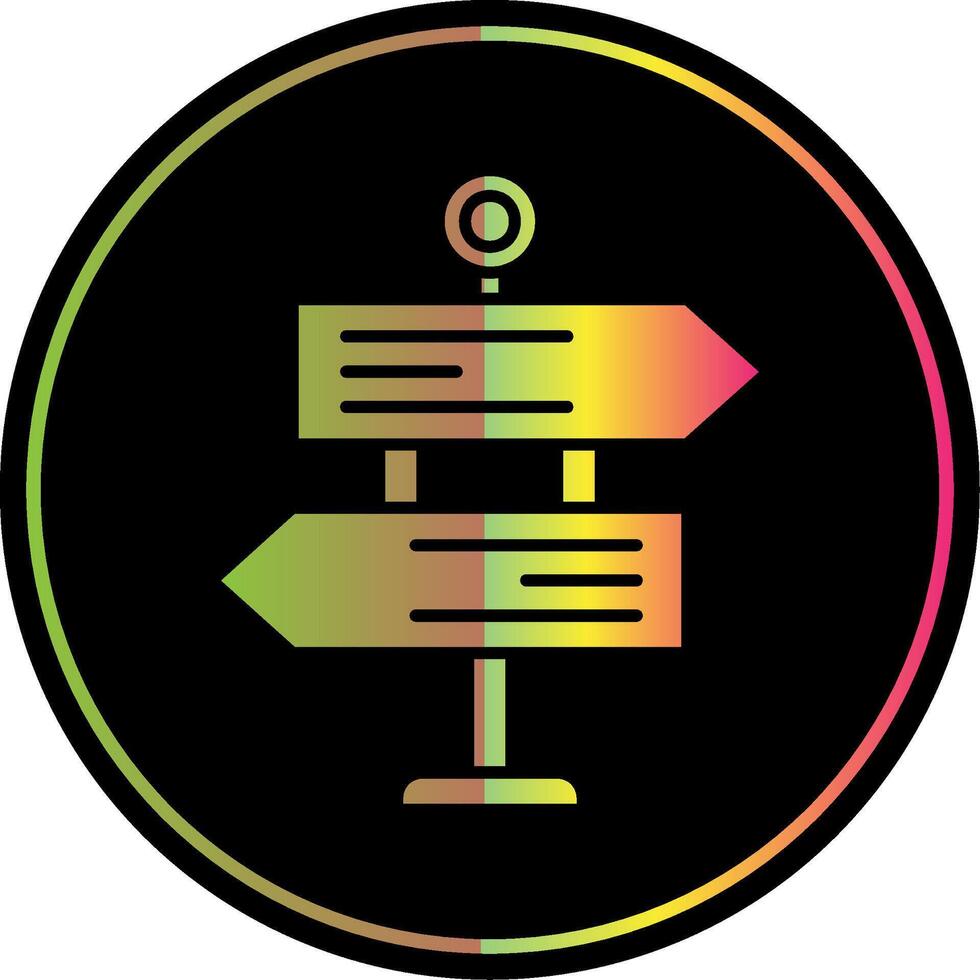 Direction Glyph Due Color Icon vector