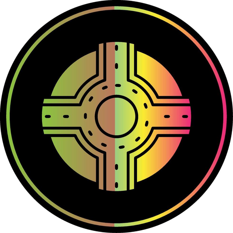 Roundabout Glyph Due Color Icon vector