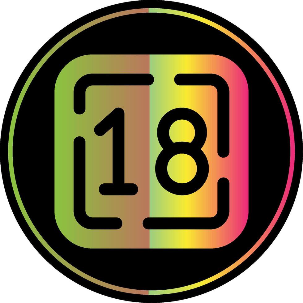 Eighteen Glyph Due Color Icon vector