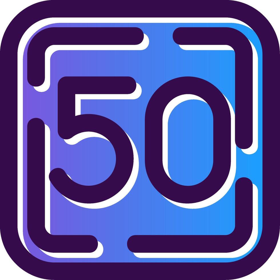 Fifty Gradient Filled Icon vector