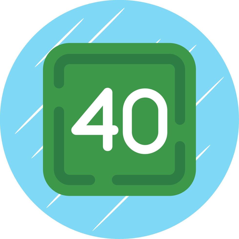 Forty Flat Blue Circle Icon vector