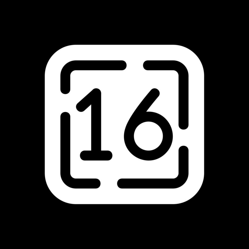 Sixteen Glyph Inverted Icon vector