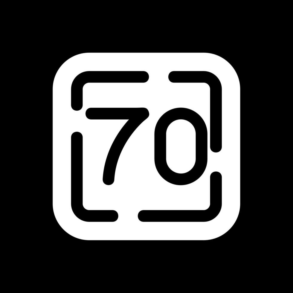 Seventy Glyph Inverted Icon vector