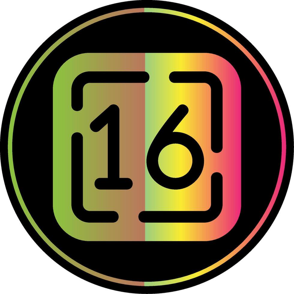 Sixteen Glyph Due Color Icon vector