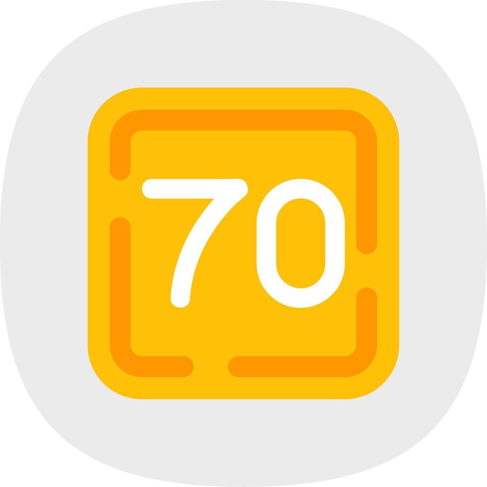 Seventy Flat Curve Icon vector