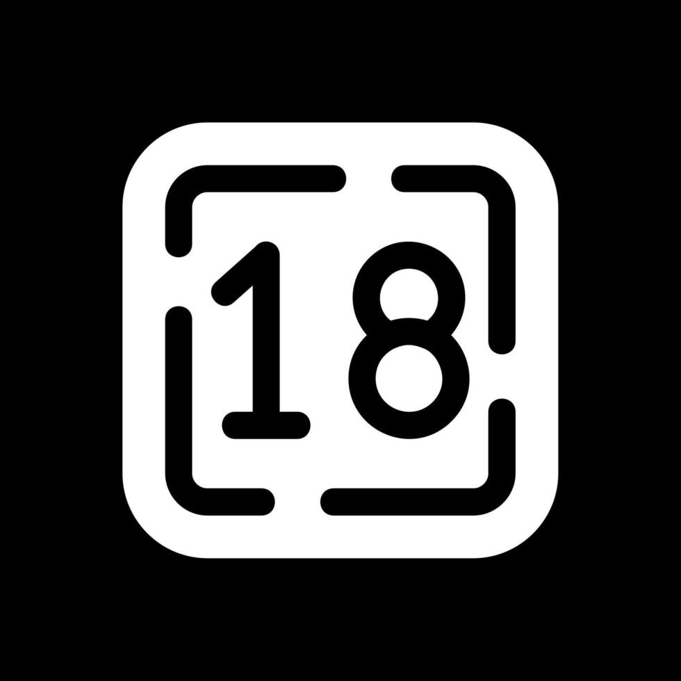 Eighteen Glyph Inverted Icon vector