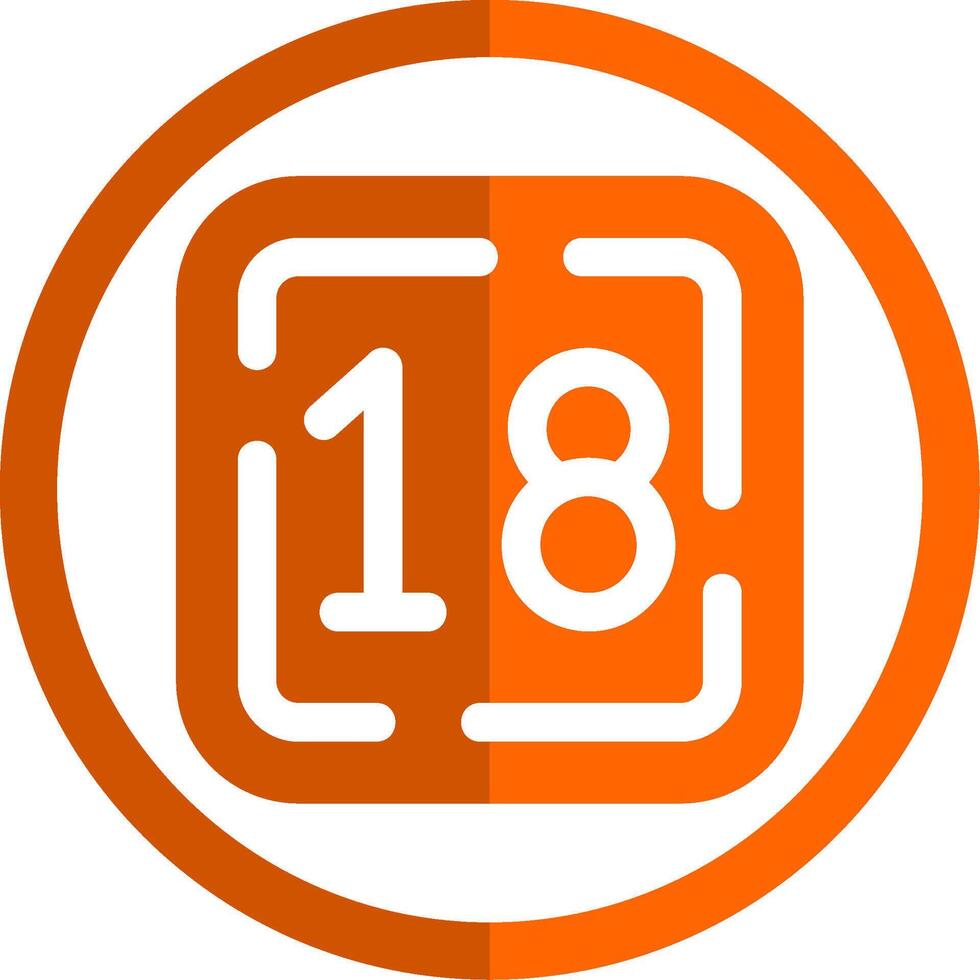 Eighteen Glyph Orange Circle Icon vector