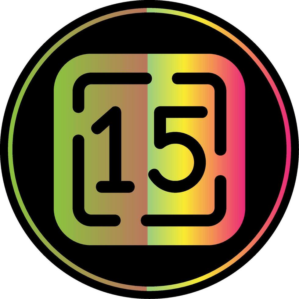 Fifteen Glyph Due Color Icon vector