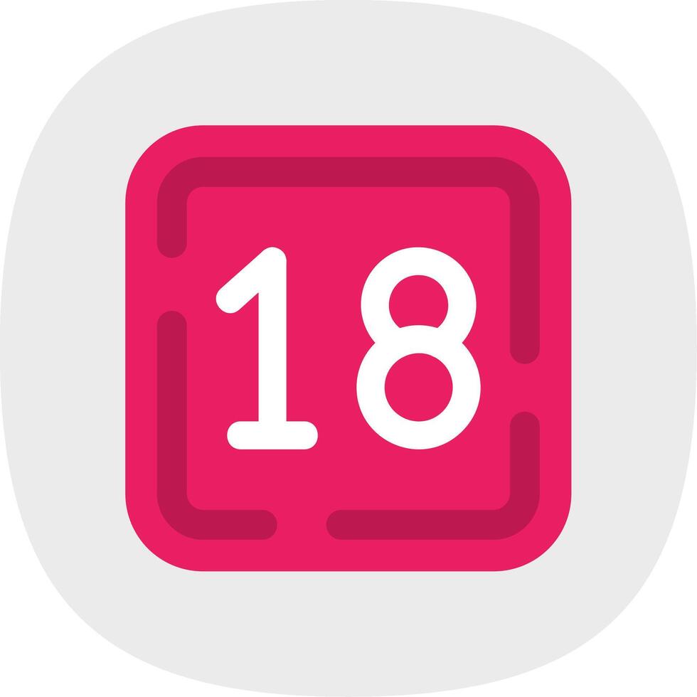 Eighteen Flat Curve Icon vector