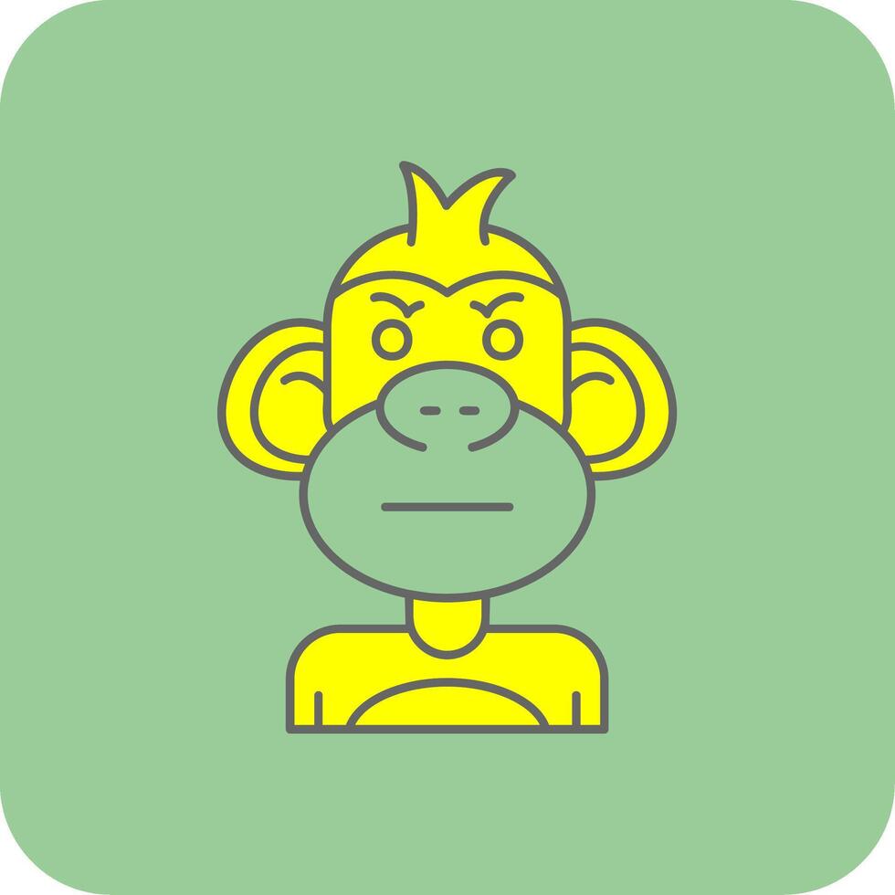 Angry Filled Yellow Icon vector