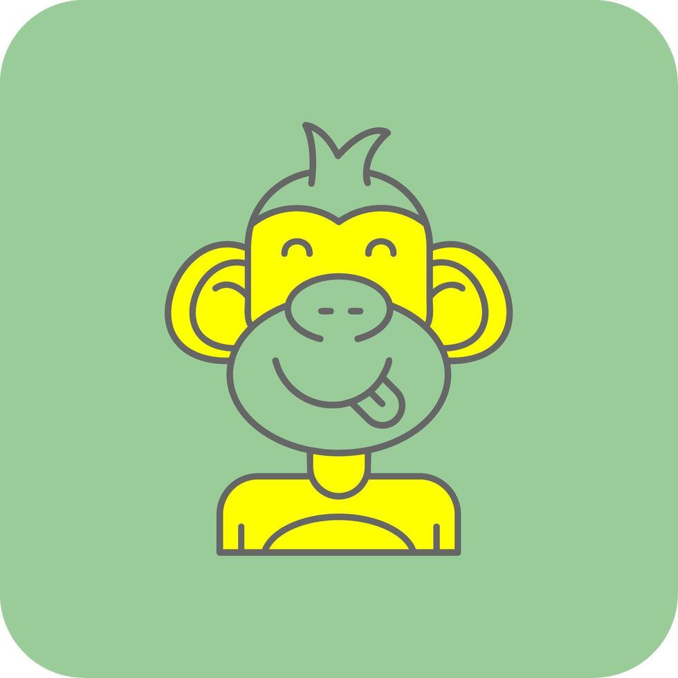 Tongue Filled Yellow Icon vector