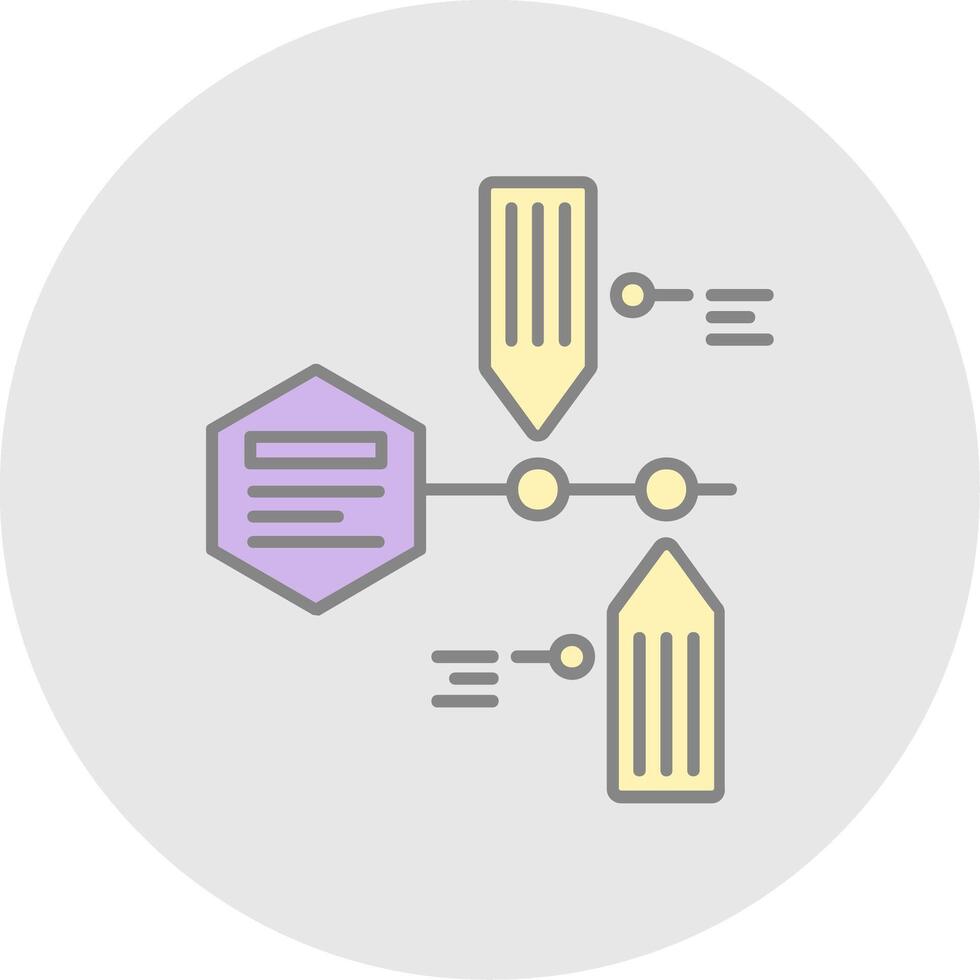 Timeline Line Filled Light Circle Icon vector