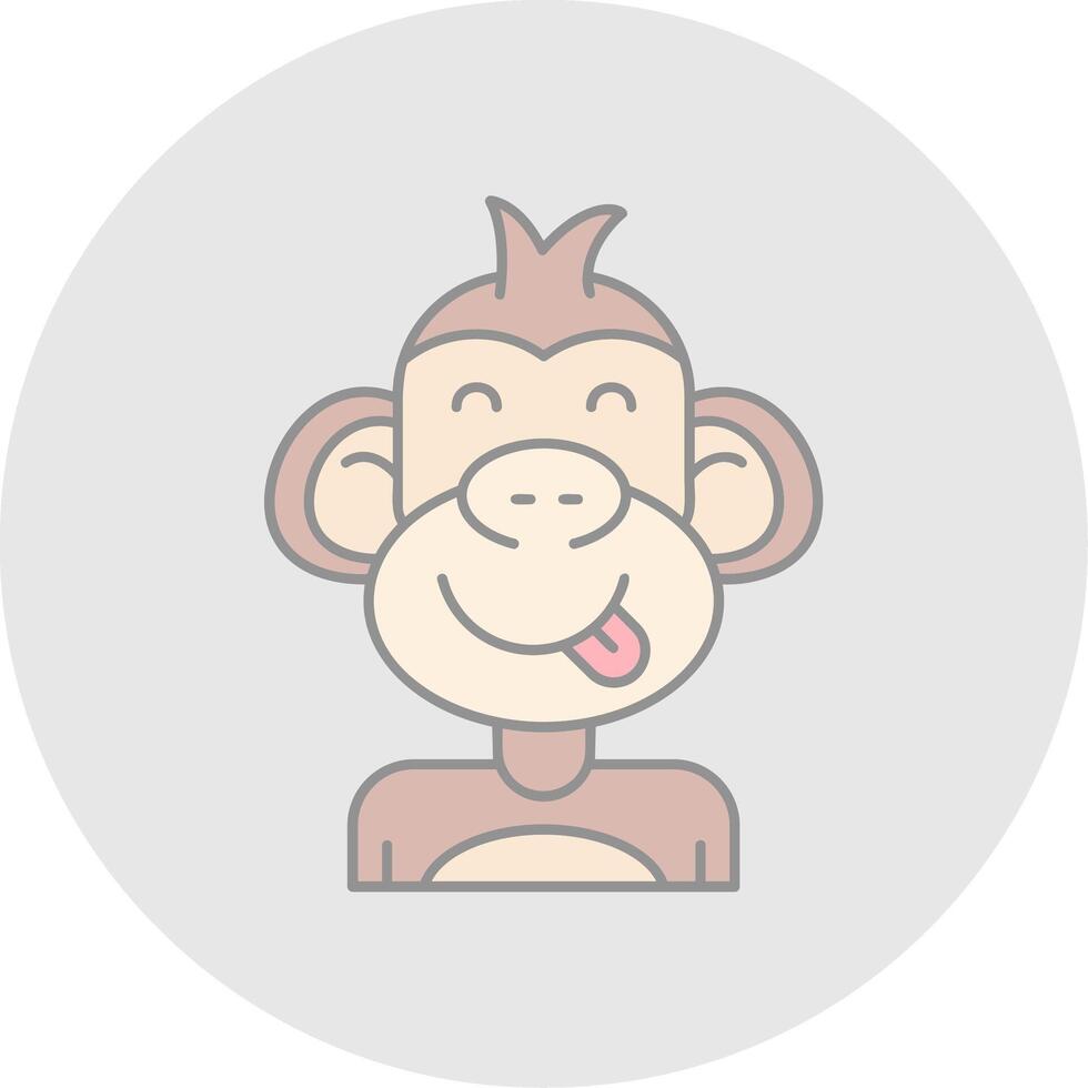 Tongue Line Filled Light Circle Icon vector