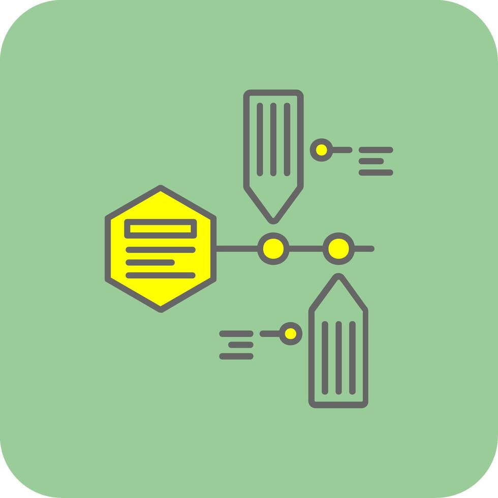 Timeline Filled Yellow Icon vector