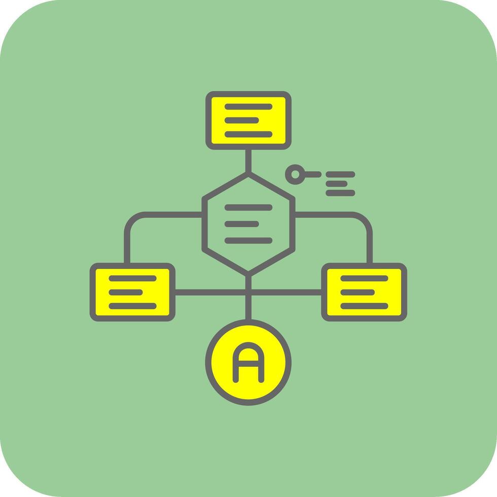 Flowchart Filled Yellow Icon vector