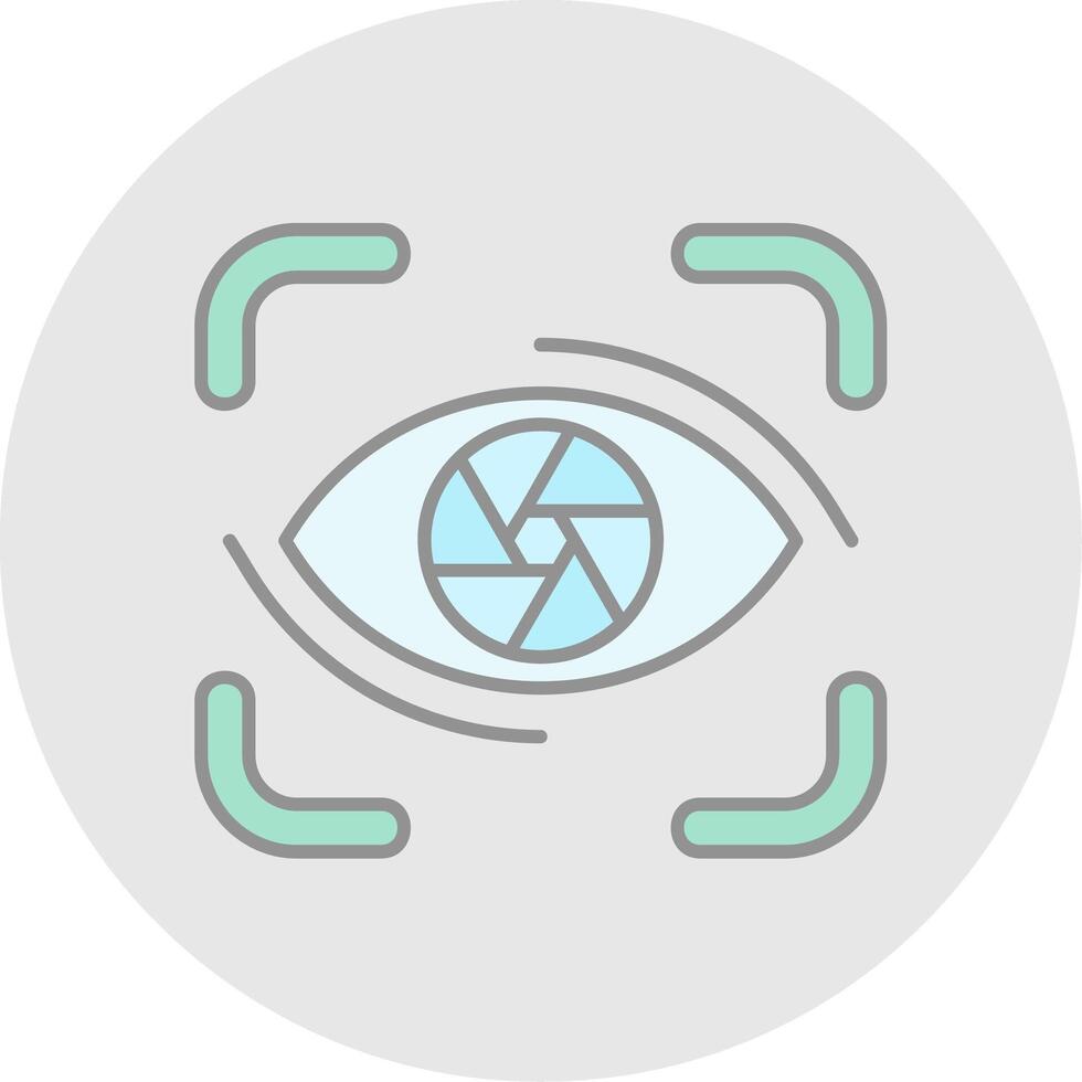 Focus Line Filled Light Circle Icon vector