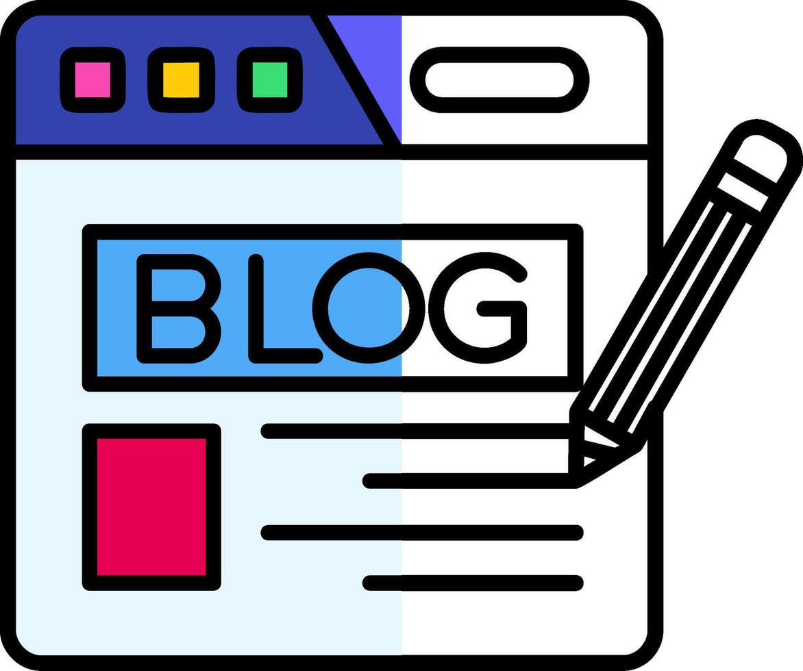 Blog Filled Half Cut Icon vector