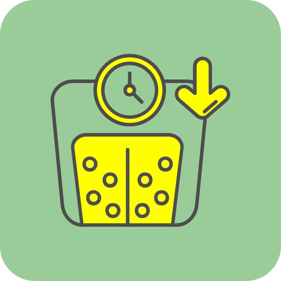 Weight Filled Yellow Icon vector