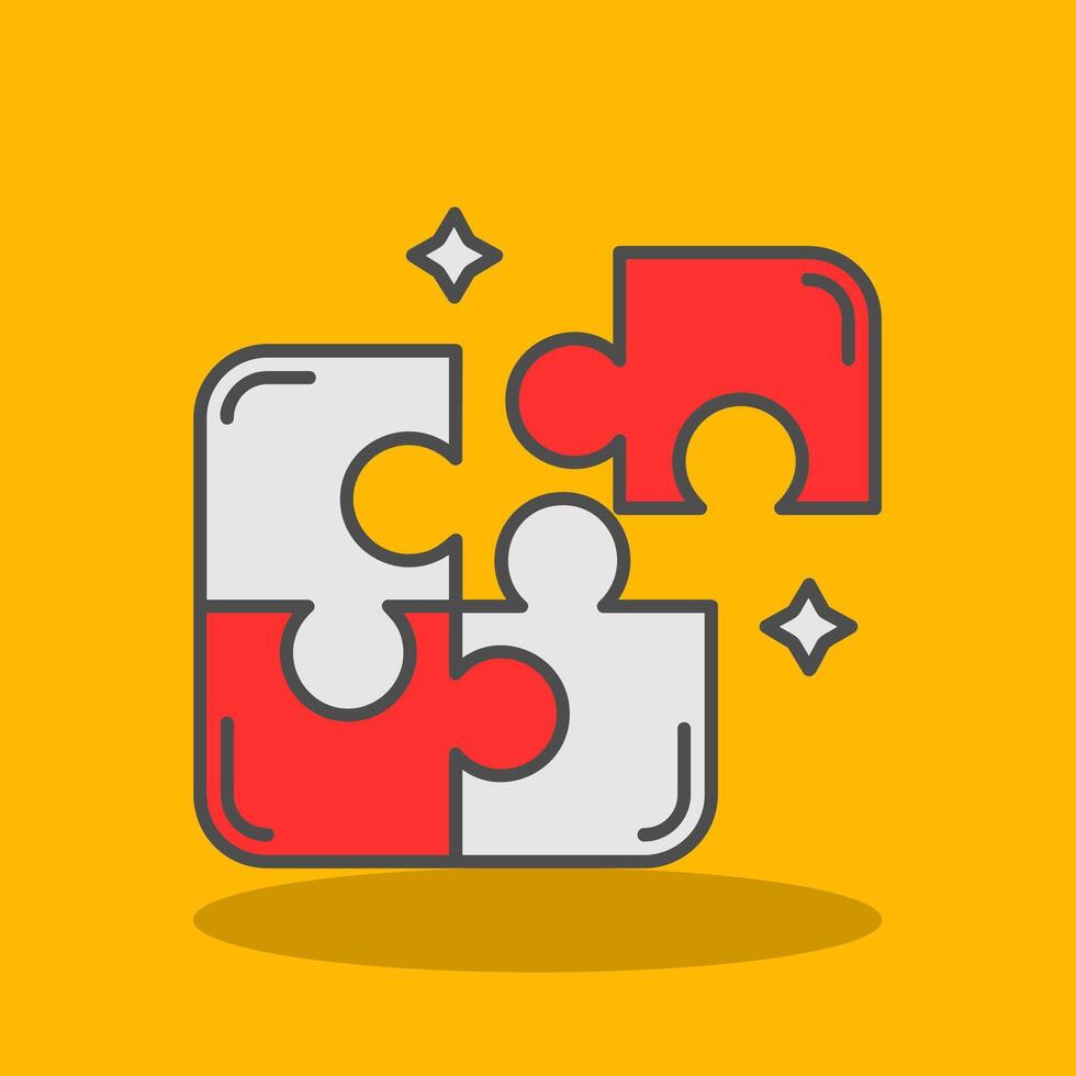 Puzzle Filled Shadow Icon vector