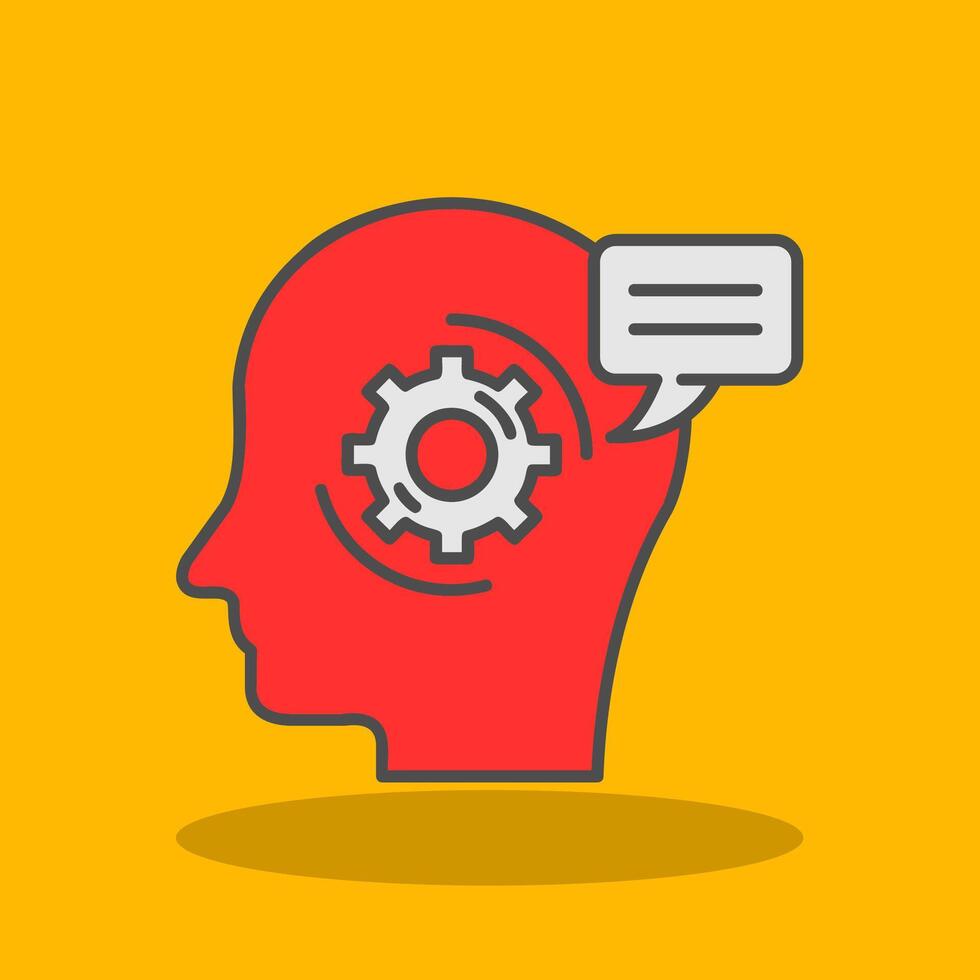 Thinking Filled Shadow Icon vector