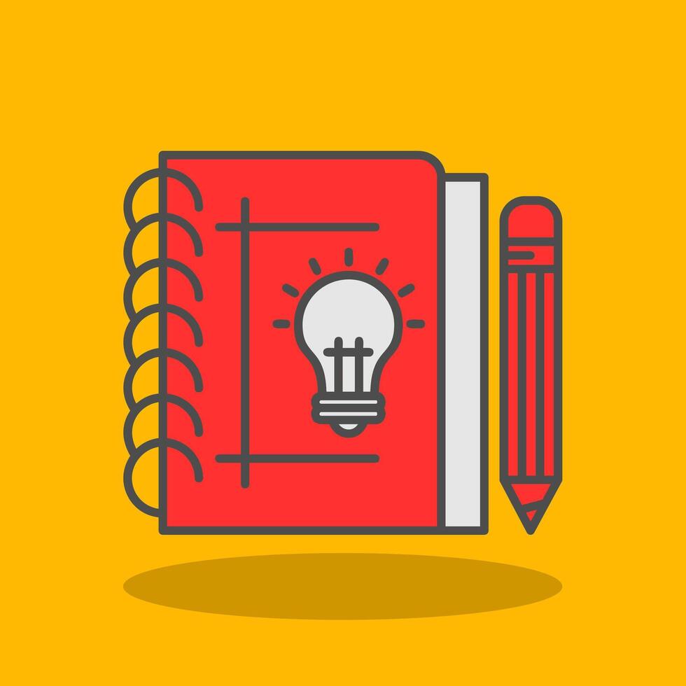 Sketchbook Filled Shadow Icon vector