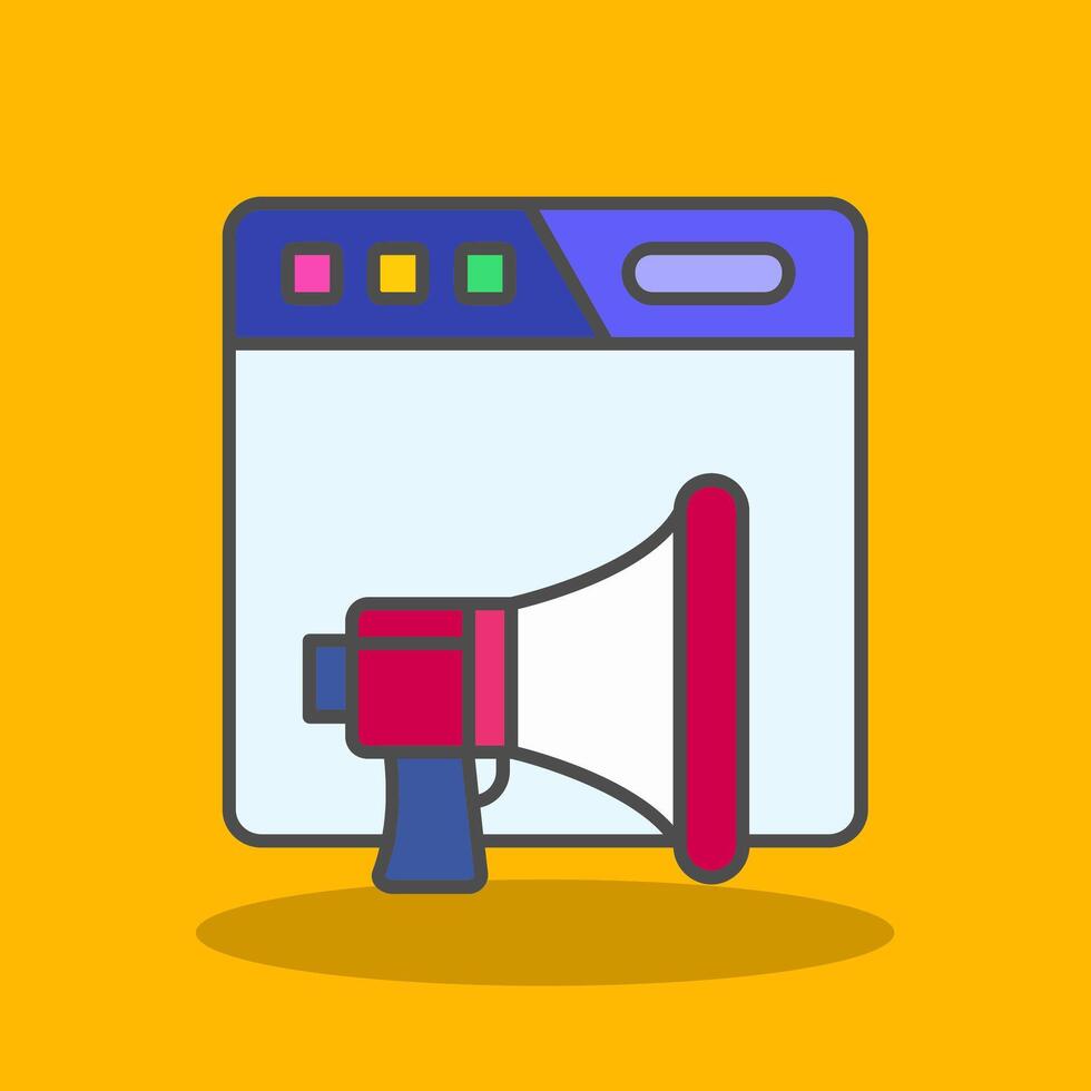 Marketing Filled Shadow Icon vector