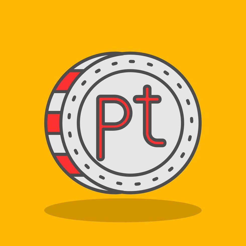 Peseta Filled Shadow Icon vector