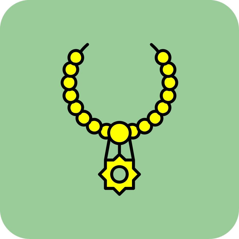 Necklace Filled Yellow Icon vector